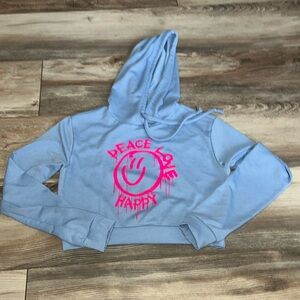Girls long sleeve hooded shirt size M 8/10